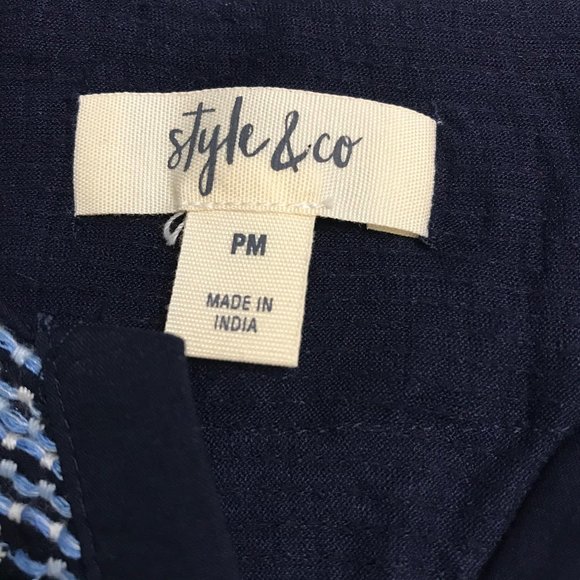 Style & Co Womens Sleeveless Embroidered Blouse - Picture 4 of 6